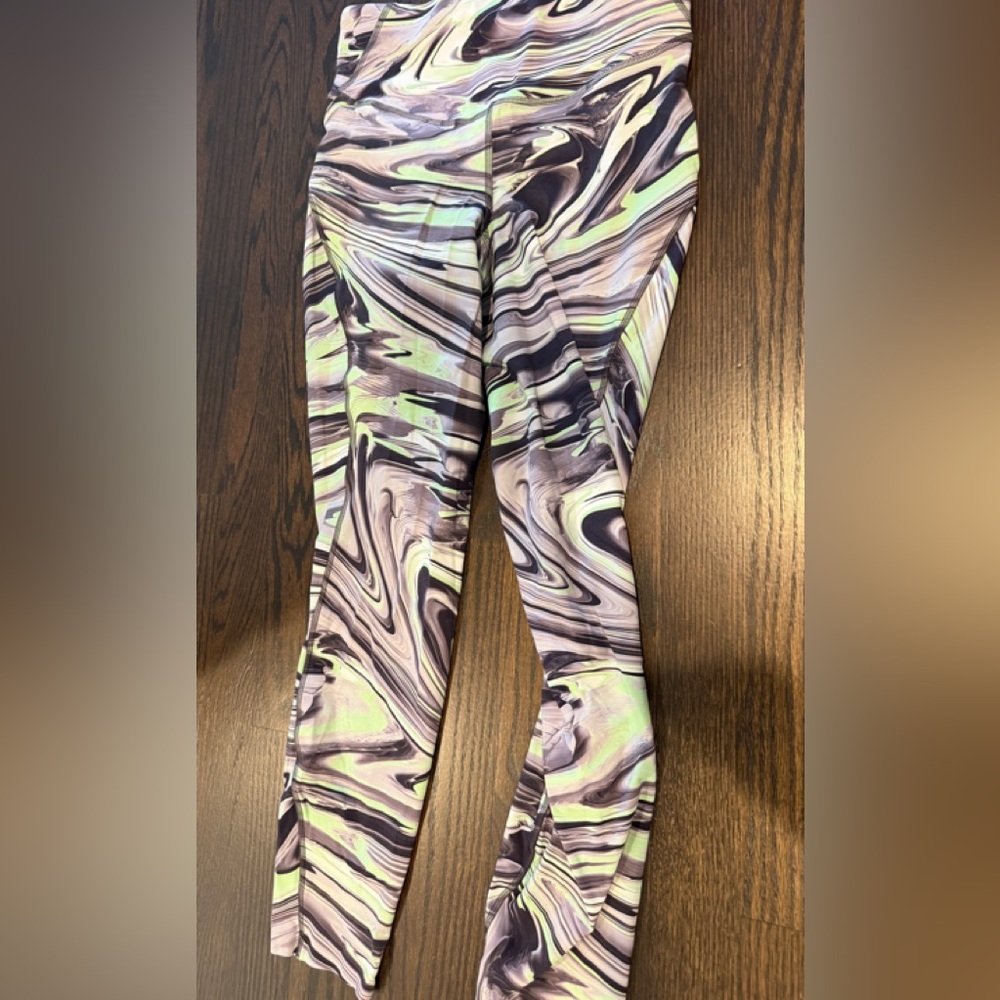 lululemon athletica Swirl Print Leggings - Purple and Green